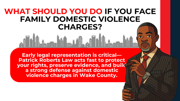 Illustration of attorney Patrick Roberts beside text urging early legal representation to protect rights and build a defense.