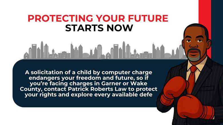 City skyline banner and attorney illustration emphasizing urgency to protect rights when facing solicitation charges.