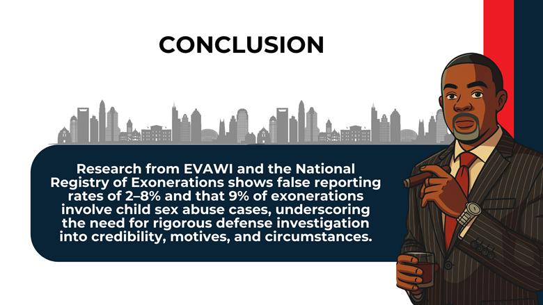 City skyline and attorney illustration emphasize research findings and the need for rigorous defense investigation in statutory rape cases.