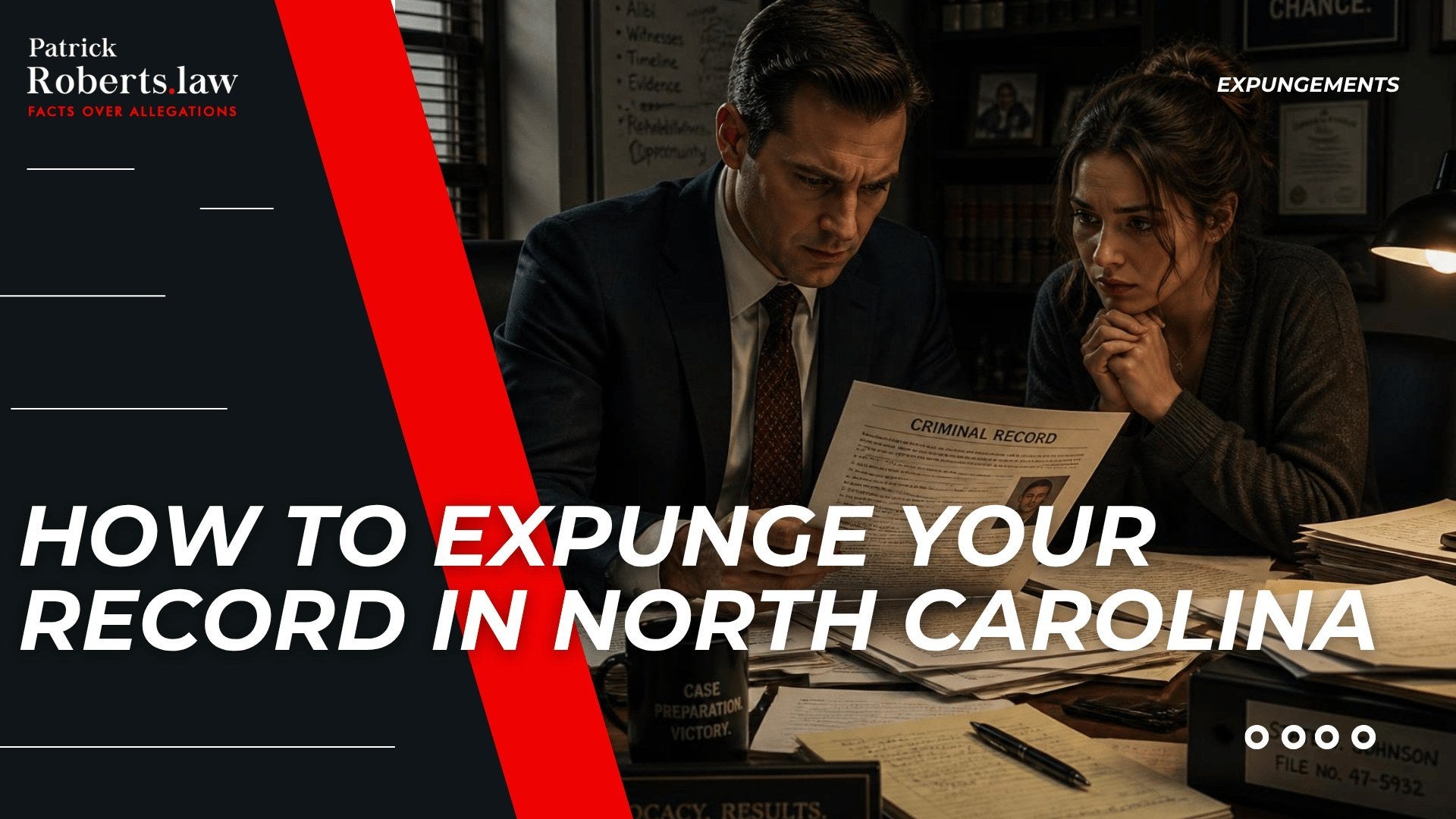 Attorney reviews a criminal record with a client, introducing how to expunge your record in North Carolina.